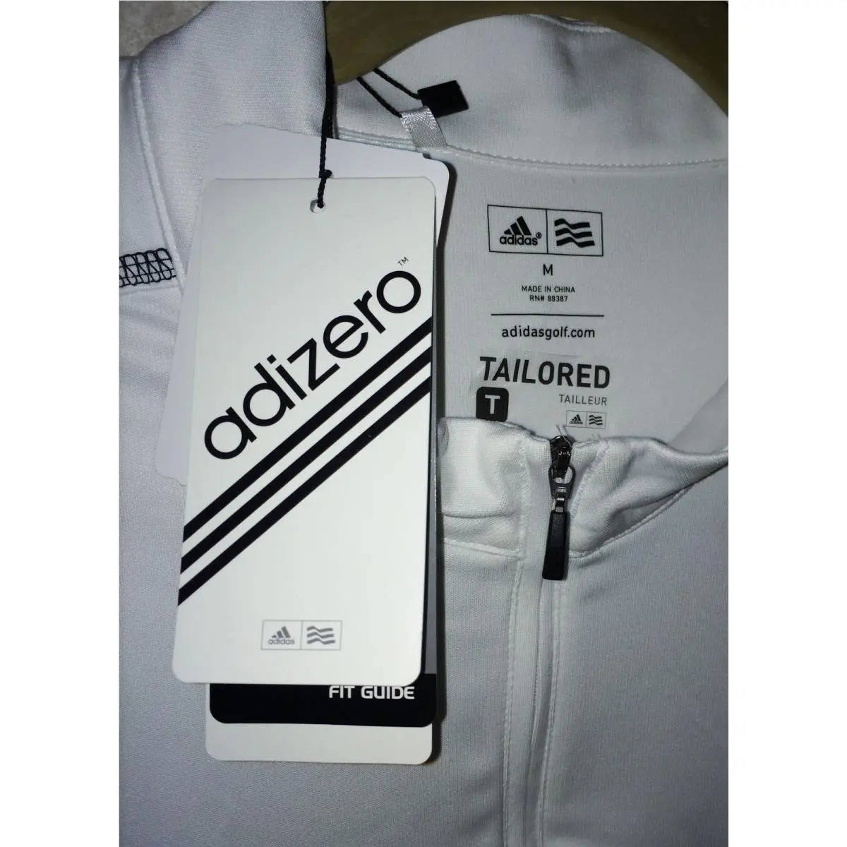 Adidas clothing - ADIDAS GOLF Adizero Half Zip White L/S Tailored Pullover Shirt - Z43915 - White 3