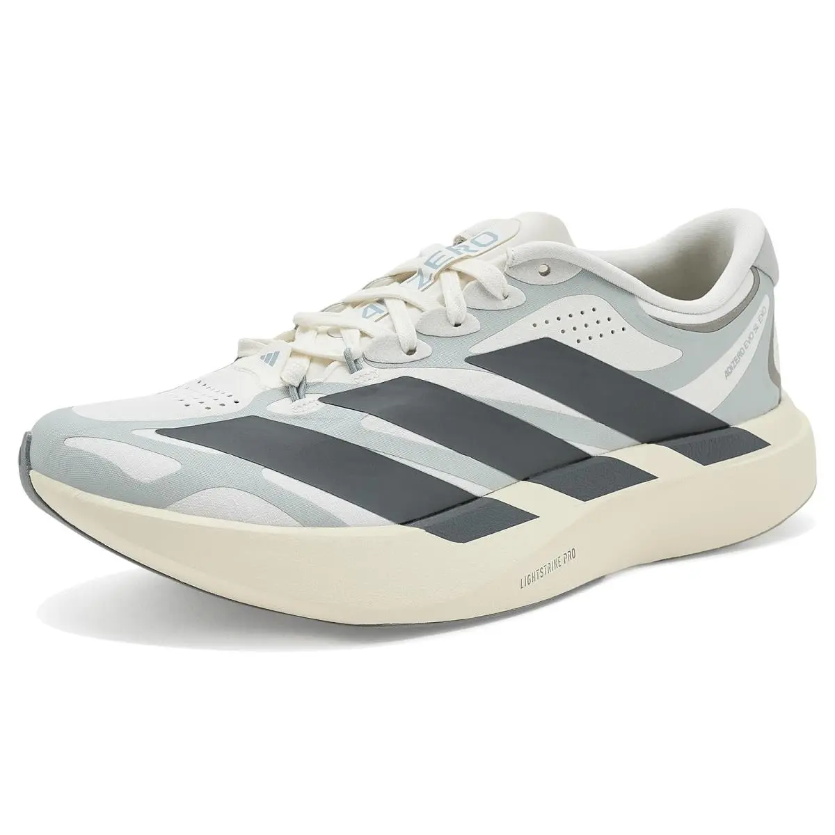 Woman`s Sneakers Athletic Shoes  Adizero Evo SL Exo Running Shoes Cloud White/Dark Grey/Wonder Silver by Adidas