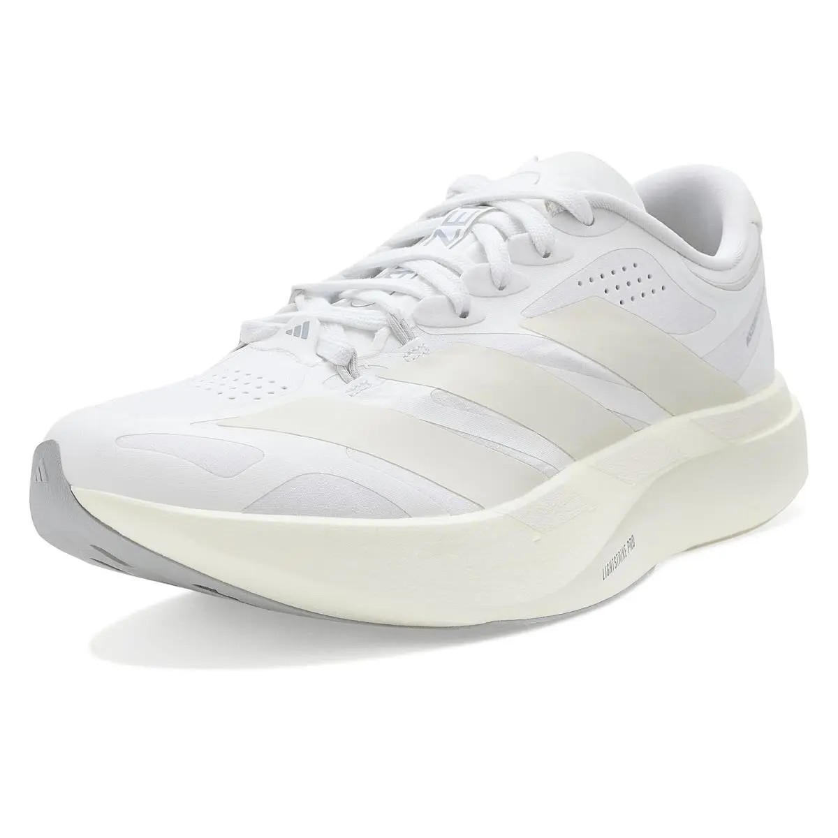 Woman`s Sneakers Athletic Shoes  Adizero Evo SL Exo Running Shoes White/Zero Metallic/White by Adidas