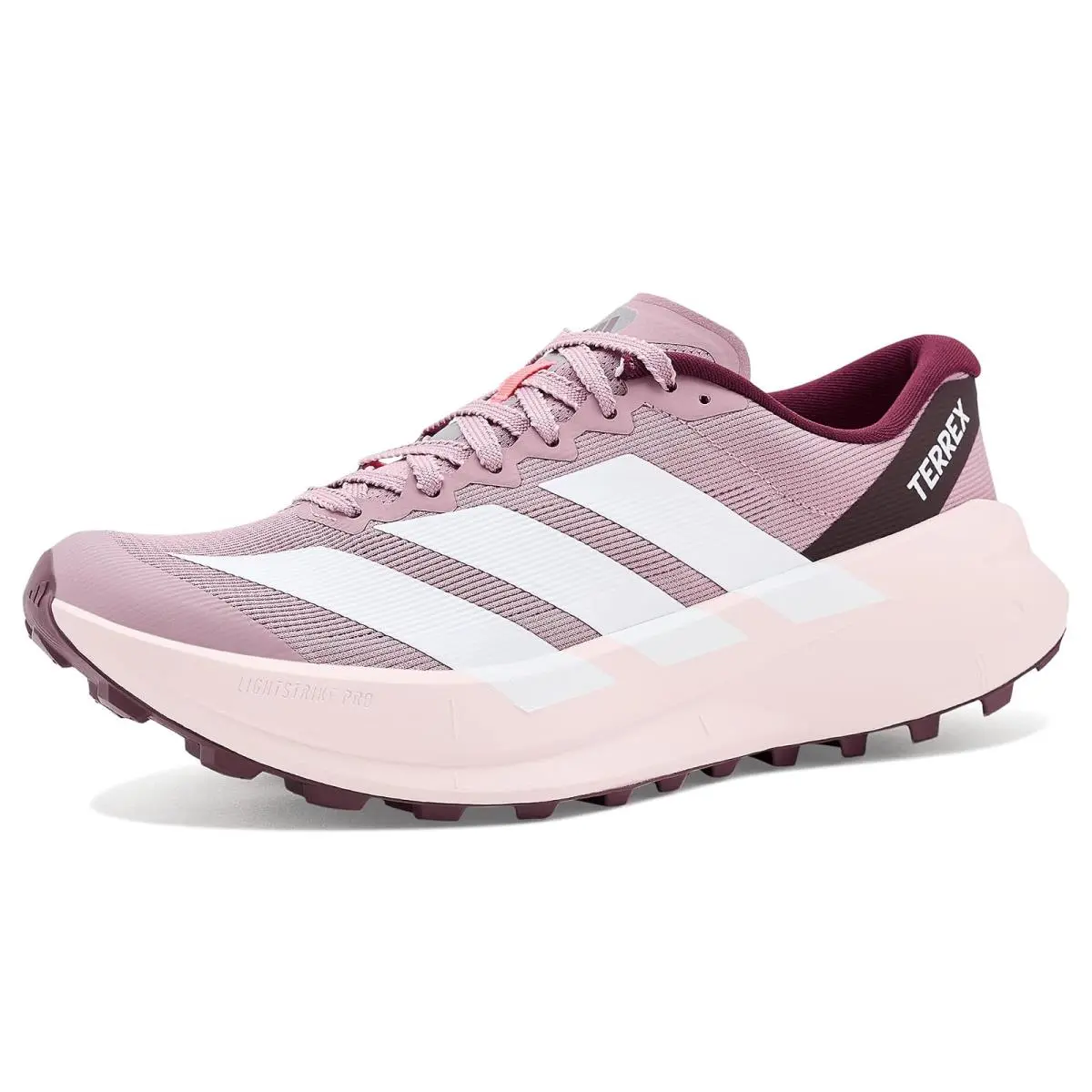 Woman`s Shoes  Outdoor Terrex Agravic Sl Trail Running Shoes Magic Mauve/White/Maroon by Adidas