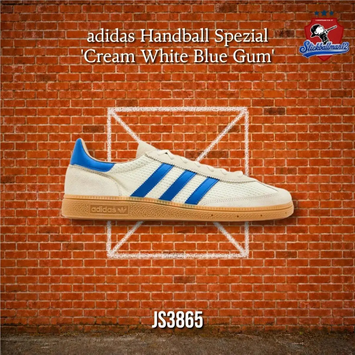 Handball Spezial Cream White Blue Warm Sandstone JS3865 by Adidas