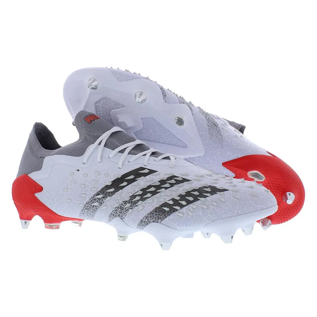 Adidas Predator Freak .1 Low Soft Ground Mens Shoes - White/Solar Red/Iron Metallic, Main: White