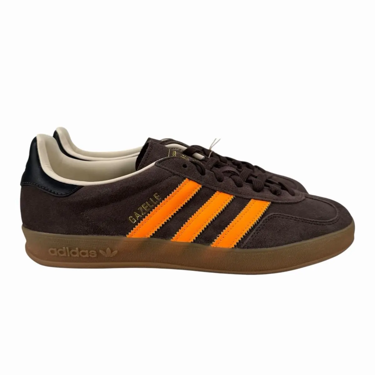 Adidas Gazelle Indoor Brown Lucid Tangerine White Shoes IH9659 Men`s Sizes 9-13