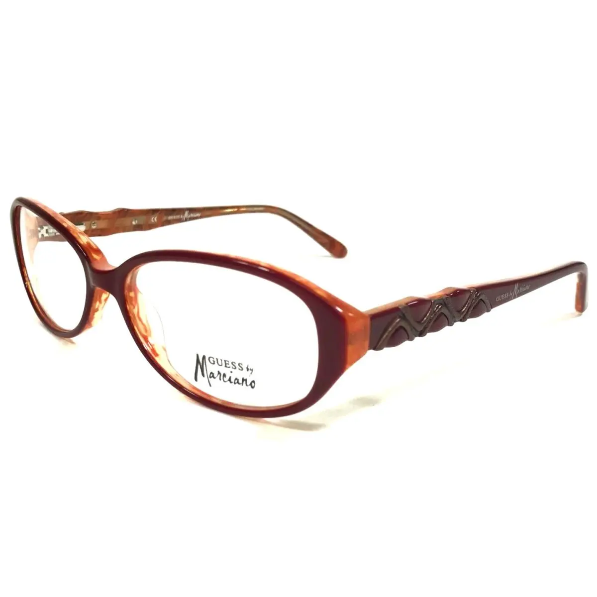 Guess Eyeglasses Frames Marciano GM 153 Brnor Brown Red Orange Oval 52-14-135