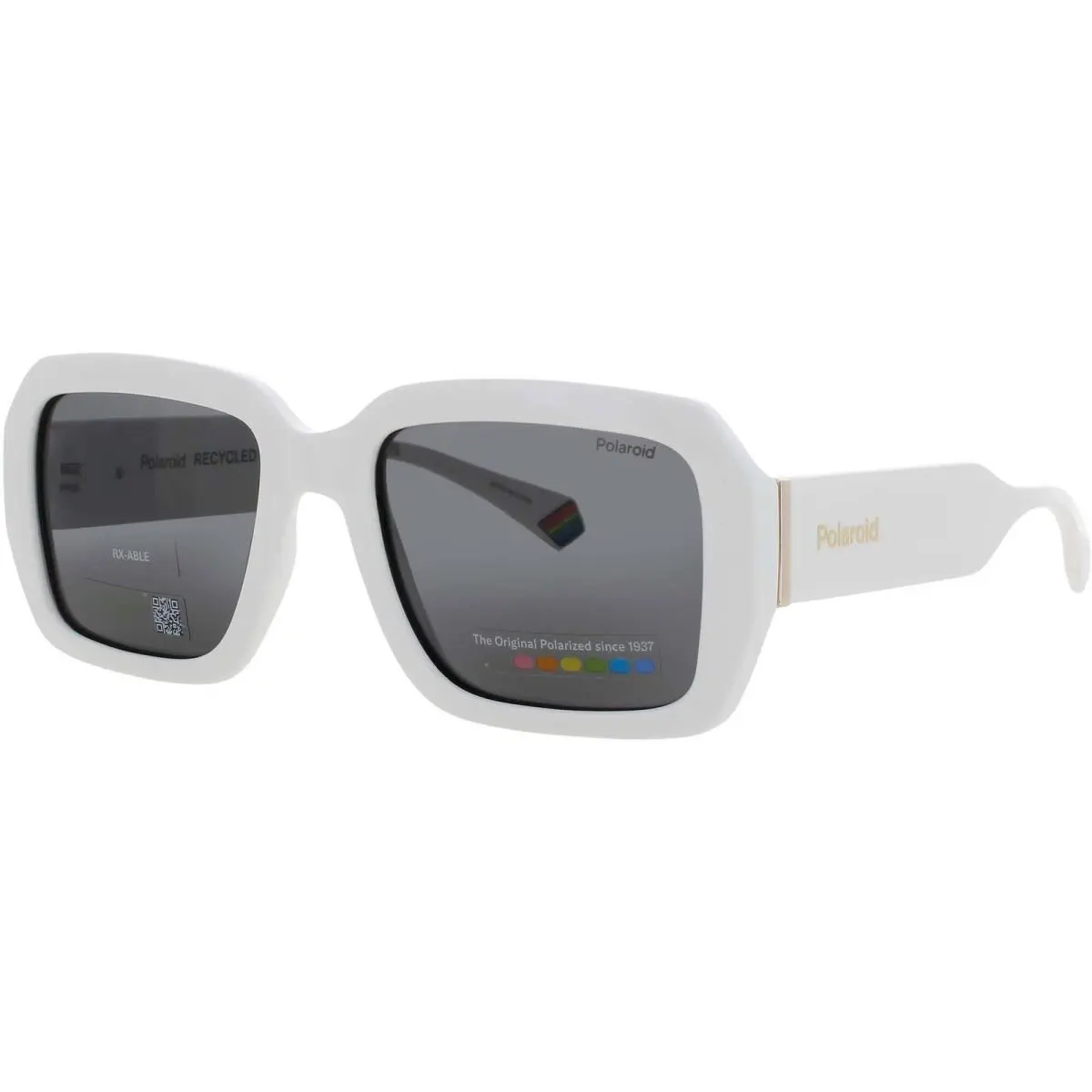 Unisex Sunglasses White Acetate Square Full Rim Frame PLD-6223/S/X VK6 by Polaroid