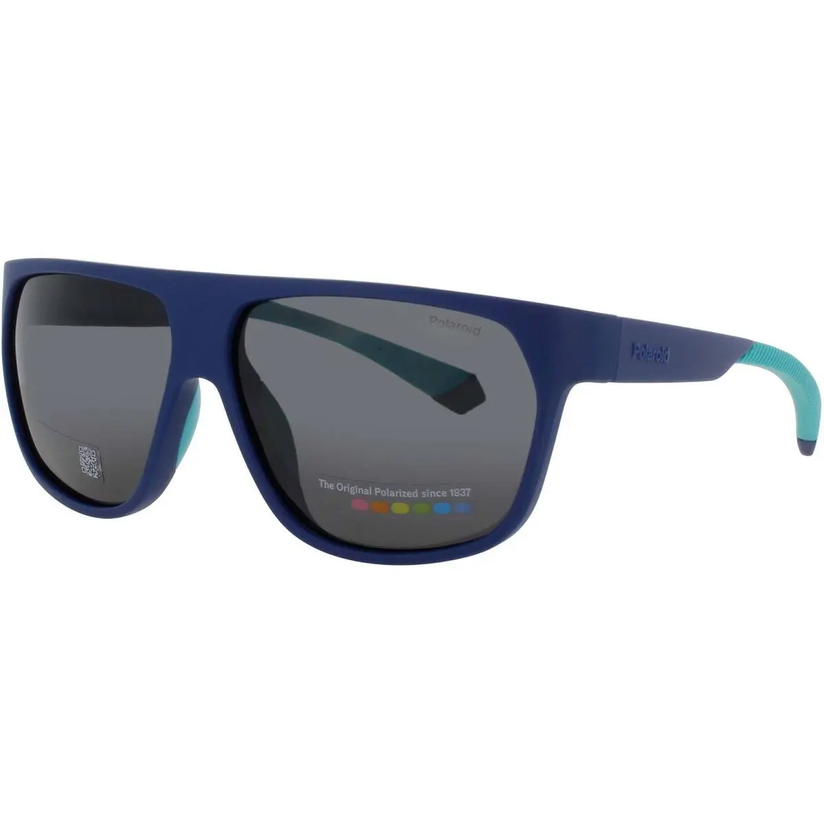 Men`s Sunglasses Matte Blue Square Shape Full Rim Frame PLD-7053/S Fll by Polaroid
