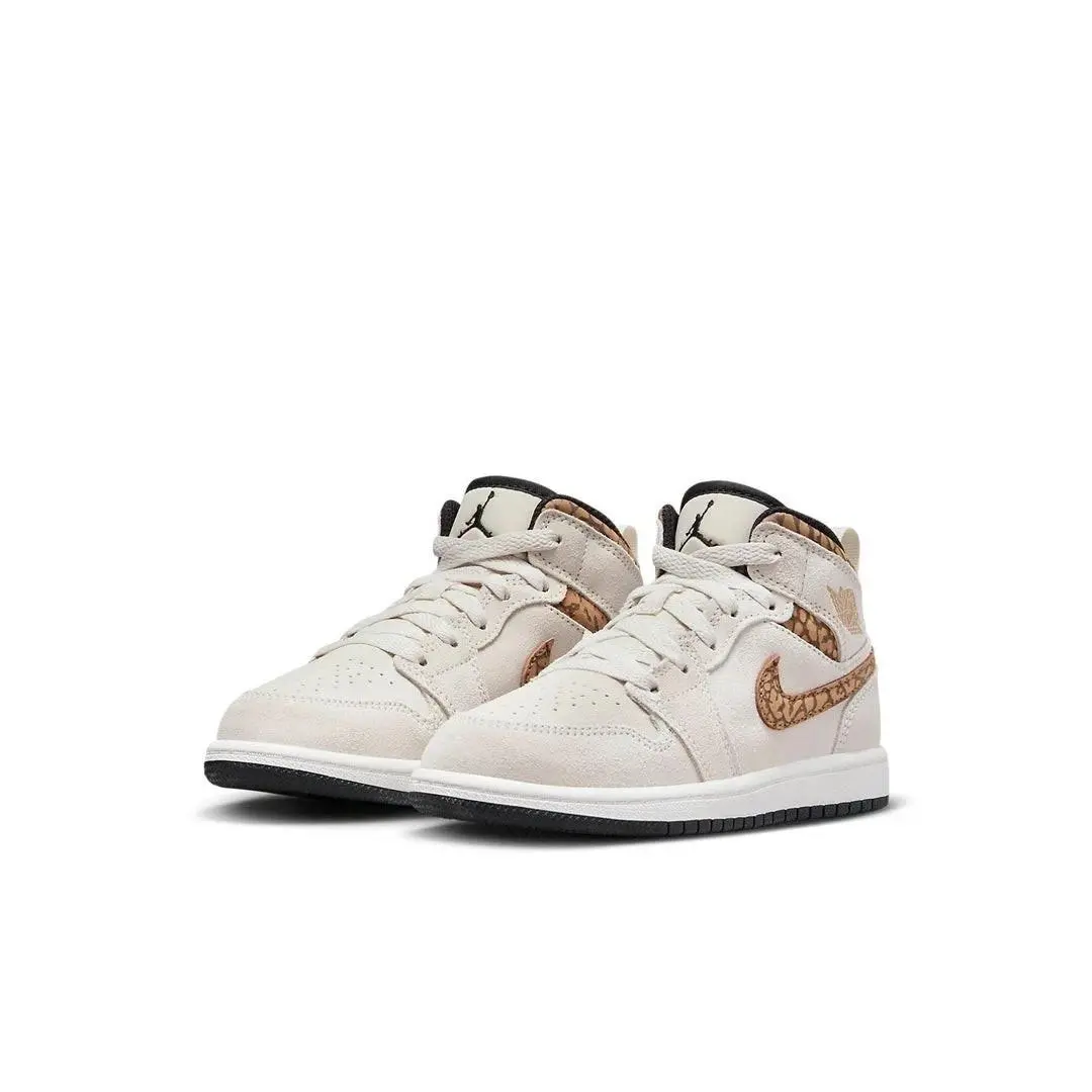 Nike Air Jordan 1 Mid SE DZ5370-102 Sneaker Kids 13 Orewood Casual Shoes RHS8909