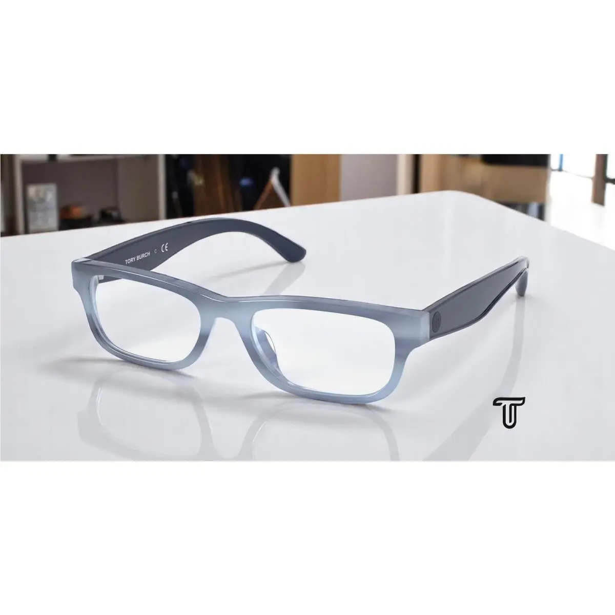 TY2108U 1806 Milk Powder Blue Tortoise Demo Lens 51 Womens Eyeglasses by Tory Burch