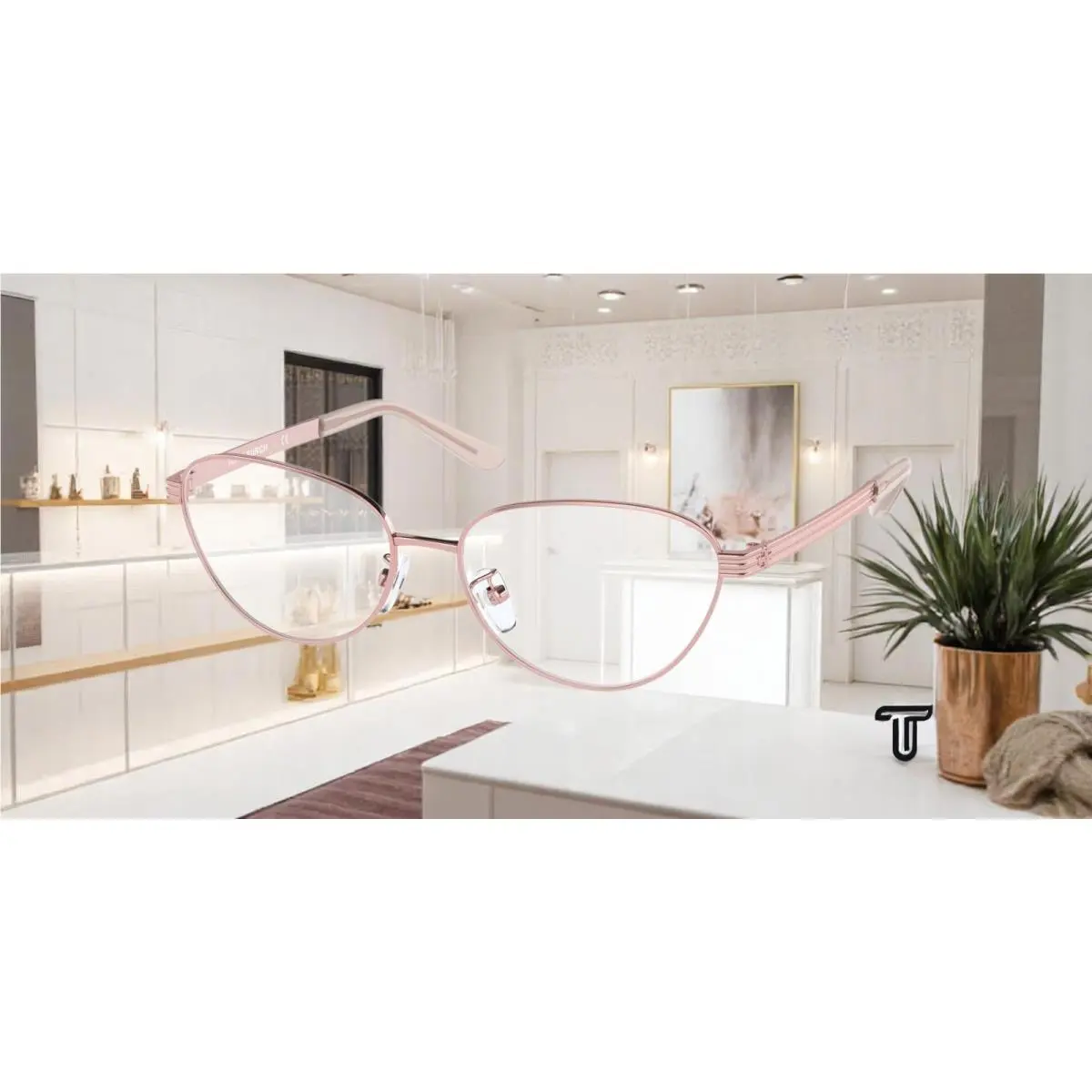 TY1071 3254 Shiny Rose Gold Demo Lens 53 mm Women`s Eyeglasses by Tory Burch