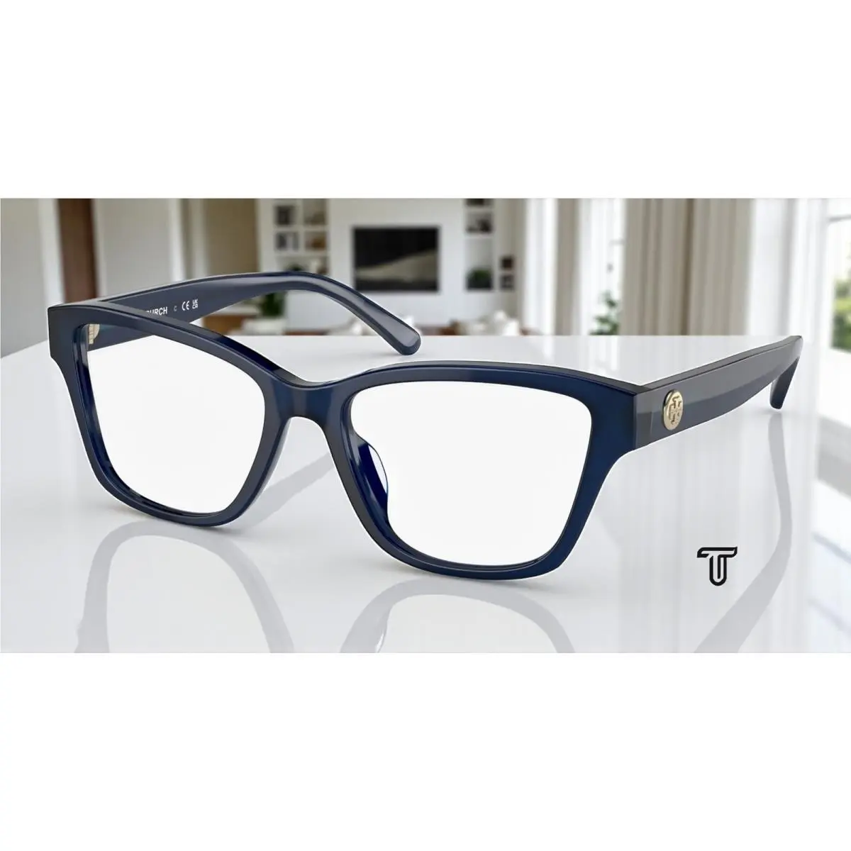 TY2131U 1656 Transparent Navy Demo Lens 53 mm Women`s Eyeglasses by Tory Burch