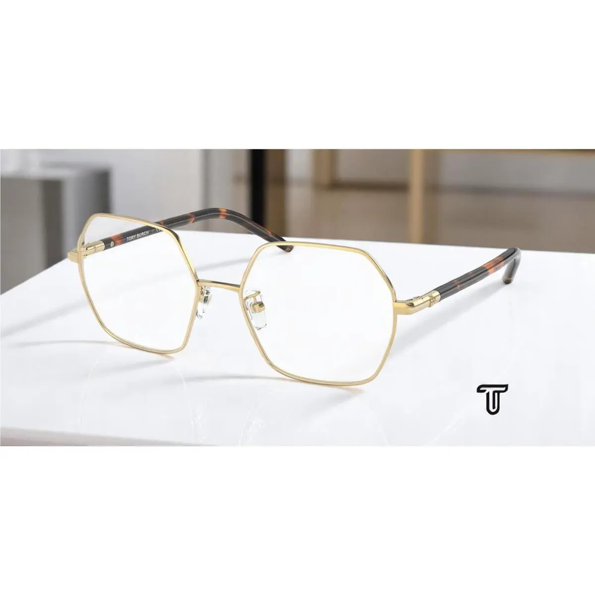 TY1072 3309SB Shiny Gold Clr + Blue Lt + Etc 54 mm Women`s Eyeglasses by Tory Burch