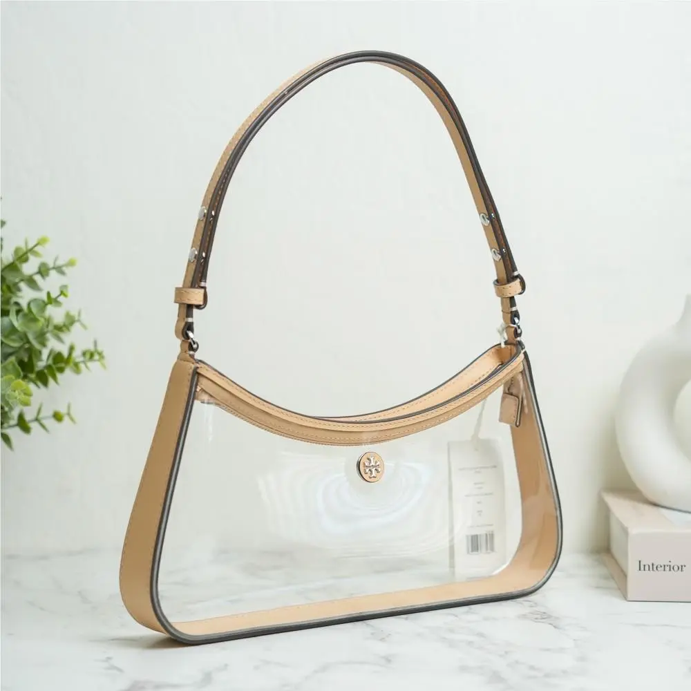 Rory Clear Shoulder Bag 180275 in Brushed Almond by Tory Burch