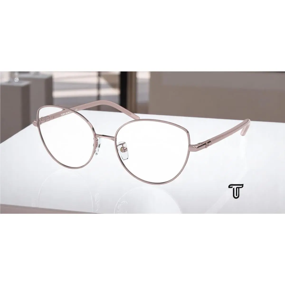 TY1073 3313 Cat Eye Rose Gold Demo Lens 54 mm Women`s Eyeglasses by Tory Burch