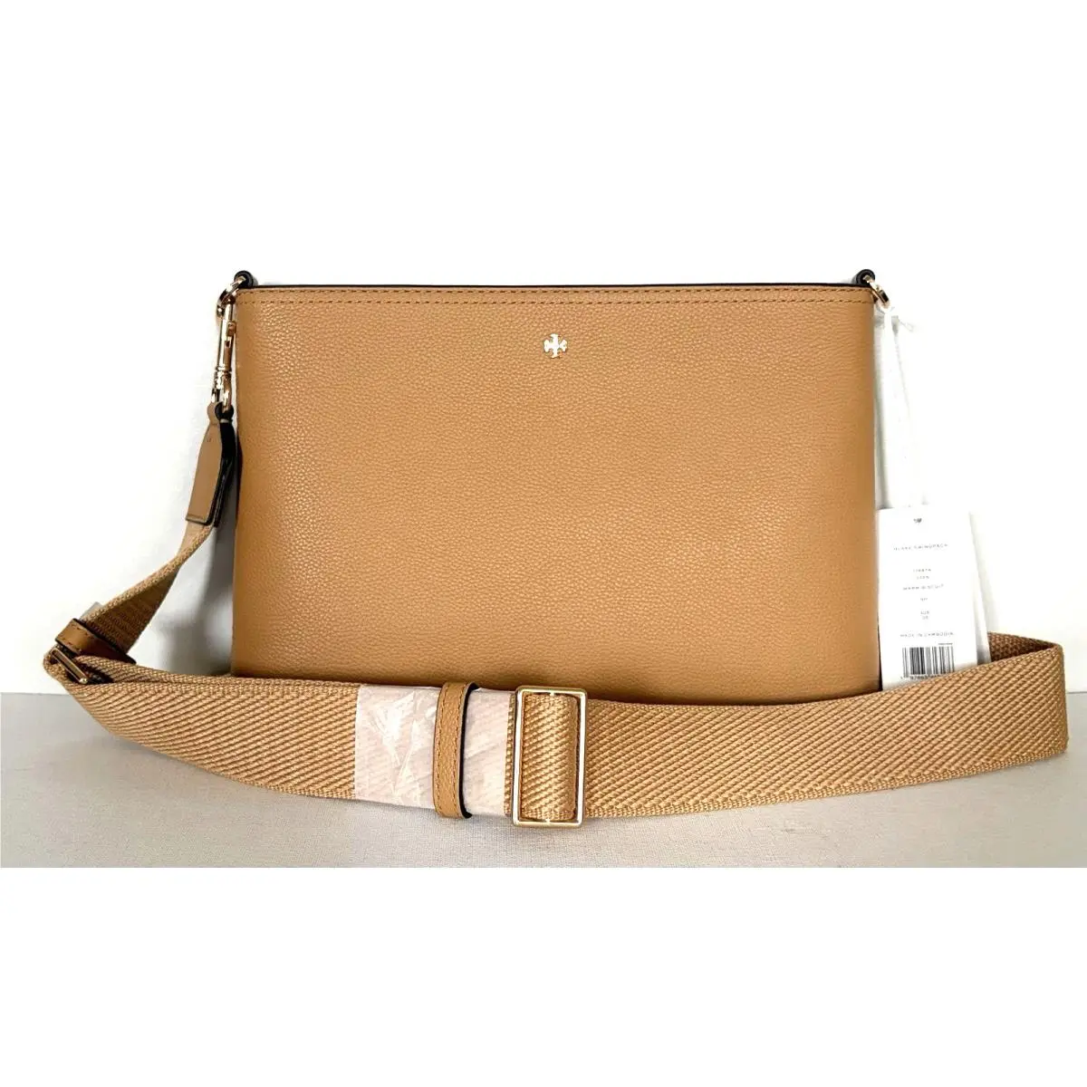 Blake Swingpack Crossbody Pebble Leather Warm Biscuit by Tory Burch