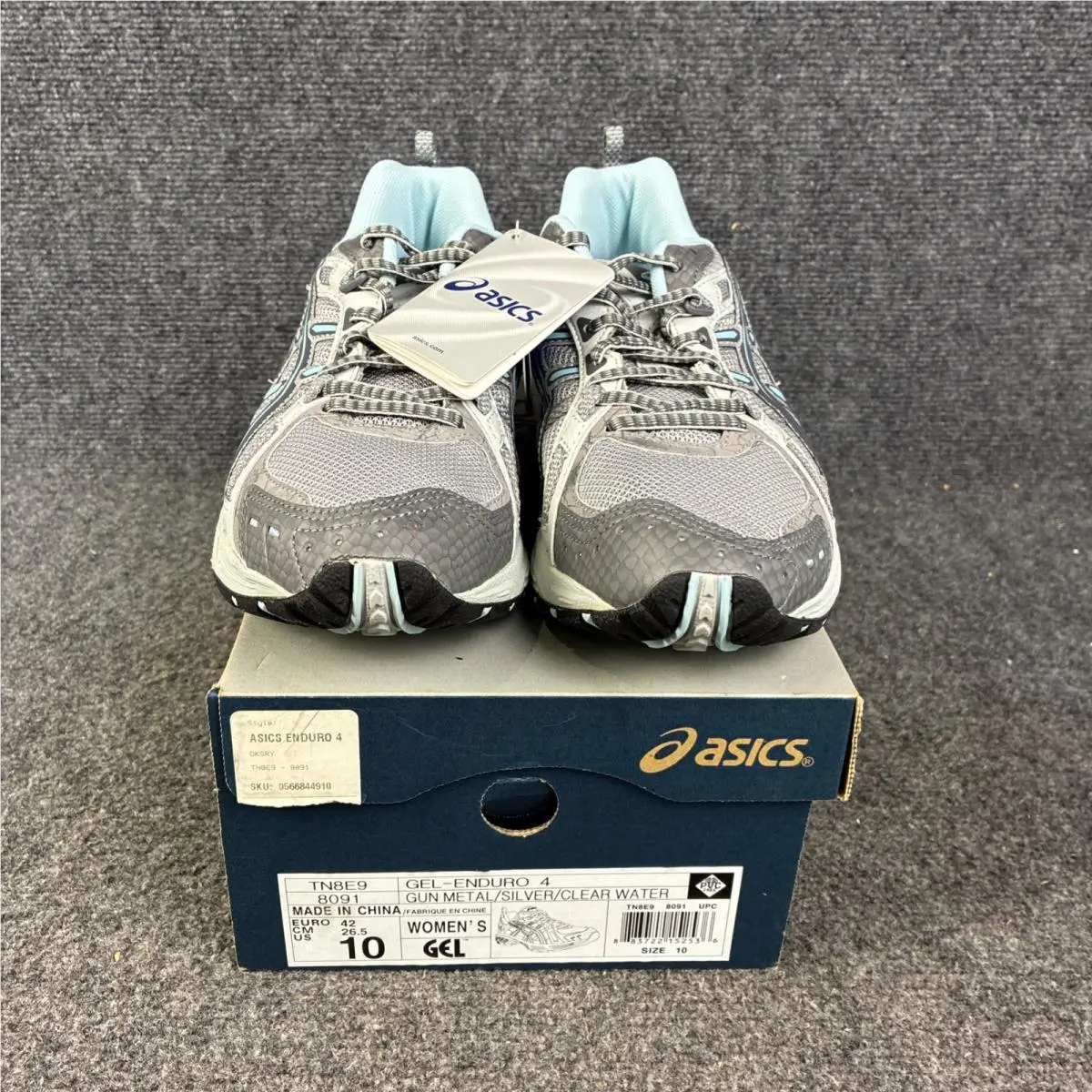 Asics Womens Size 10 Gel-enduro Gun Metal Silver Athletic Sneakers Shoes