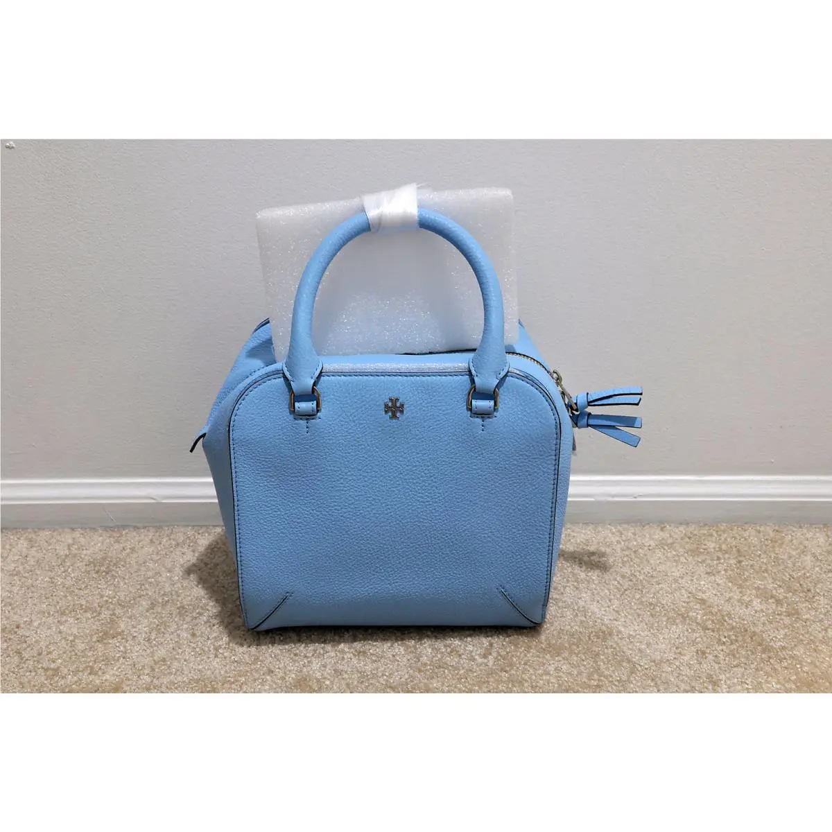 Robinson Pebbled Mini Satcel in Riviera Blue 12169733 by Tory Burch