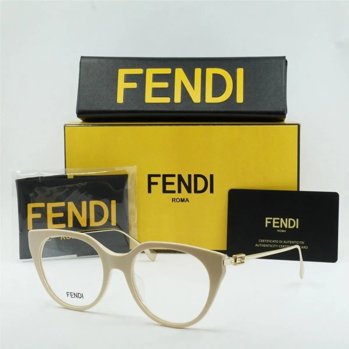 FE50010I 025 Ivory 53mm Eyeglasses by Fendi