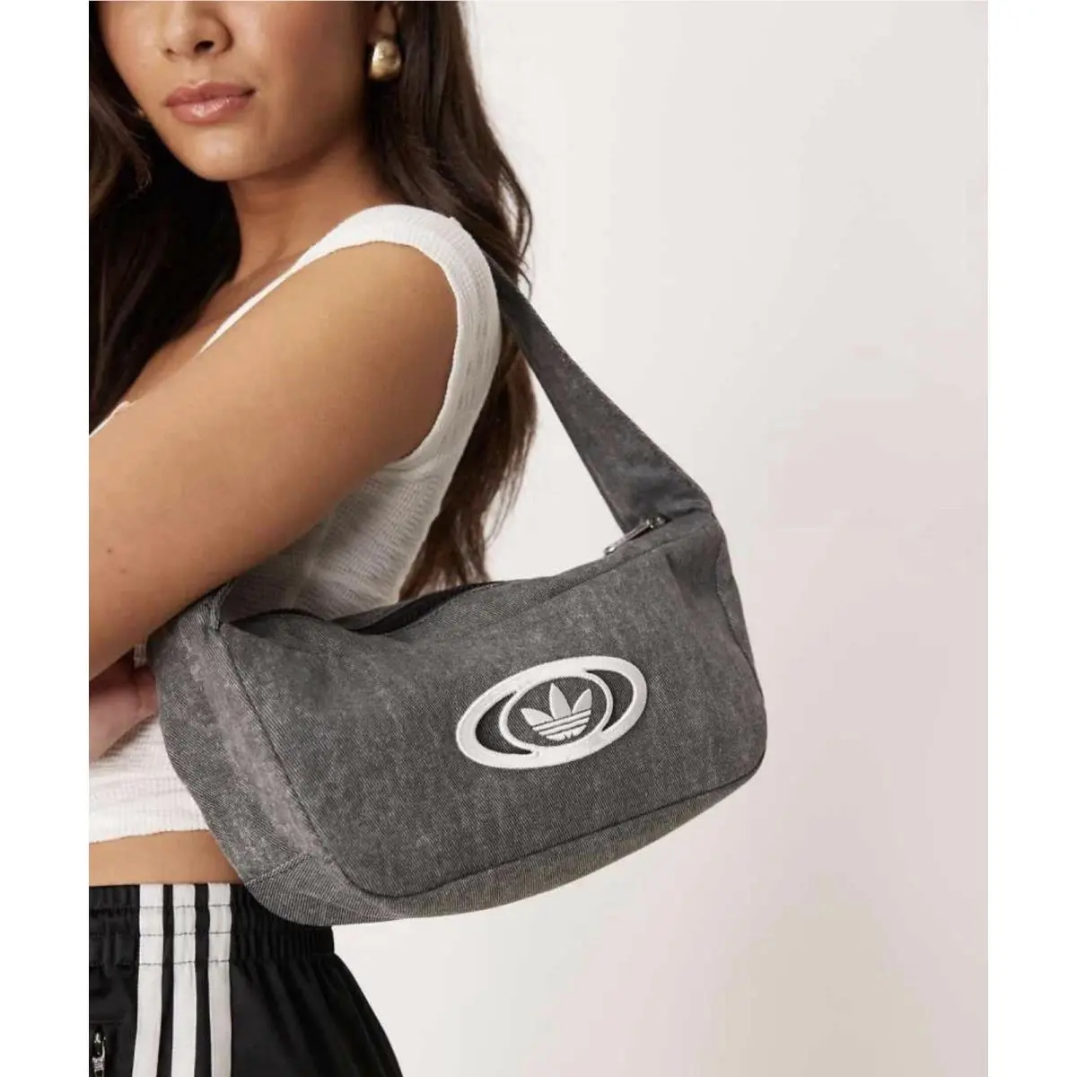 Women’s Small Shoulder Bag In Black Denim KE1129 by Adidas
