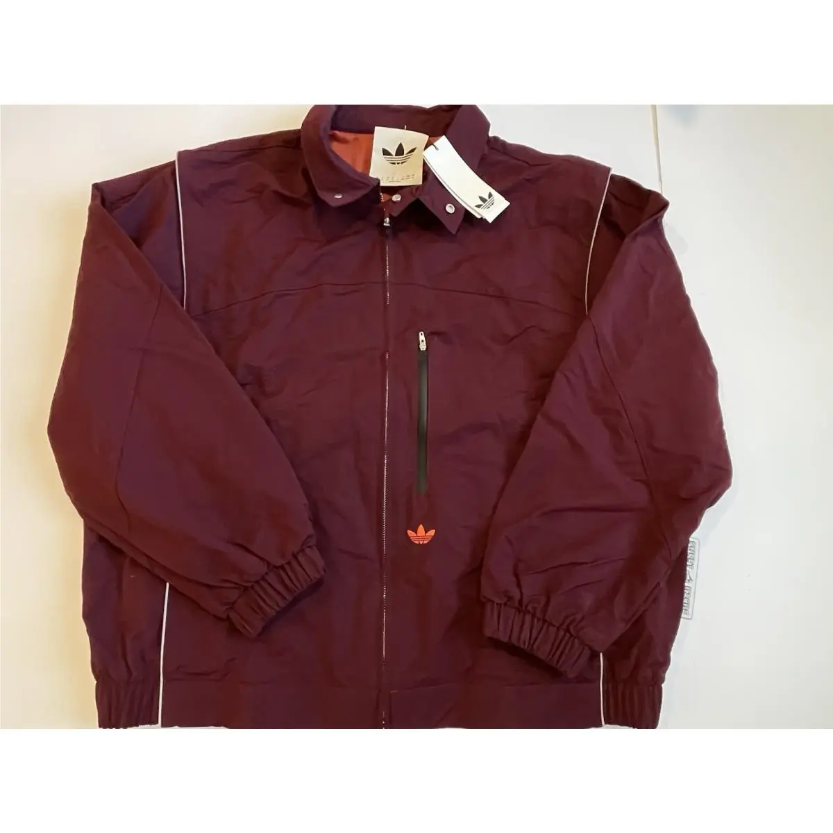 OG LA Windbreaker Jacket Mesh Lined Maroon Full Zip JX6182 Unisex Sz XL by Adidas