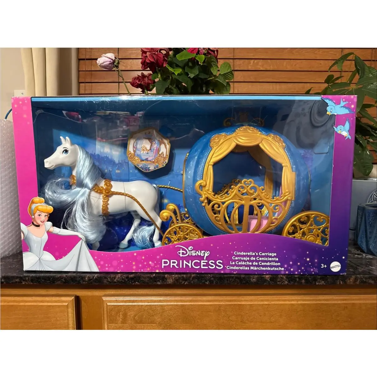Mattel Disney Princess Toys Cinderella S Rolling Carriage Fashion Doll-sized