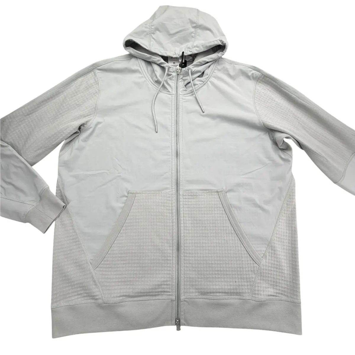 Reigning Champ Hoodie Mens 2XL Gray Full Zip Hooded Fleece Stretch by Adidas