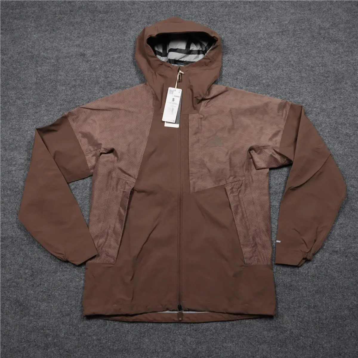 Terrex Climaproof Jacket Womens Small Brown Hooded Waterproof Rain KA6960 by Adidas