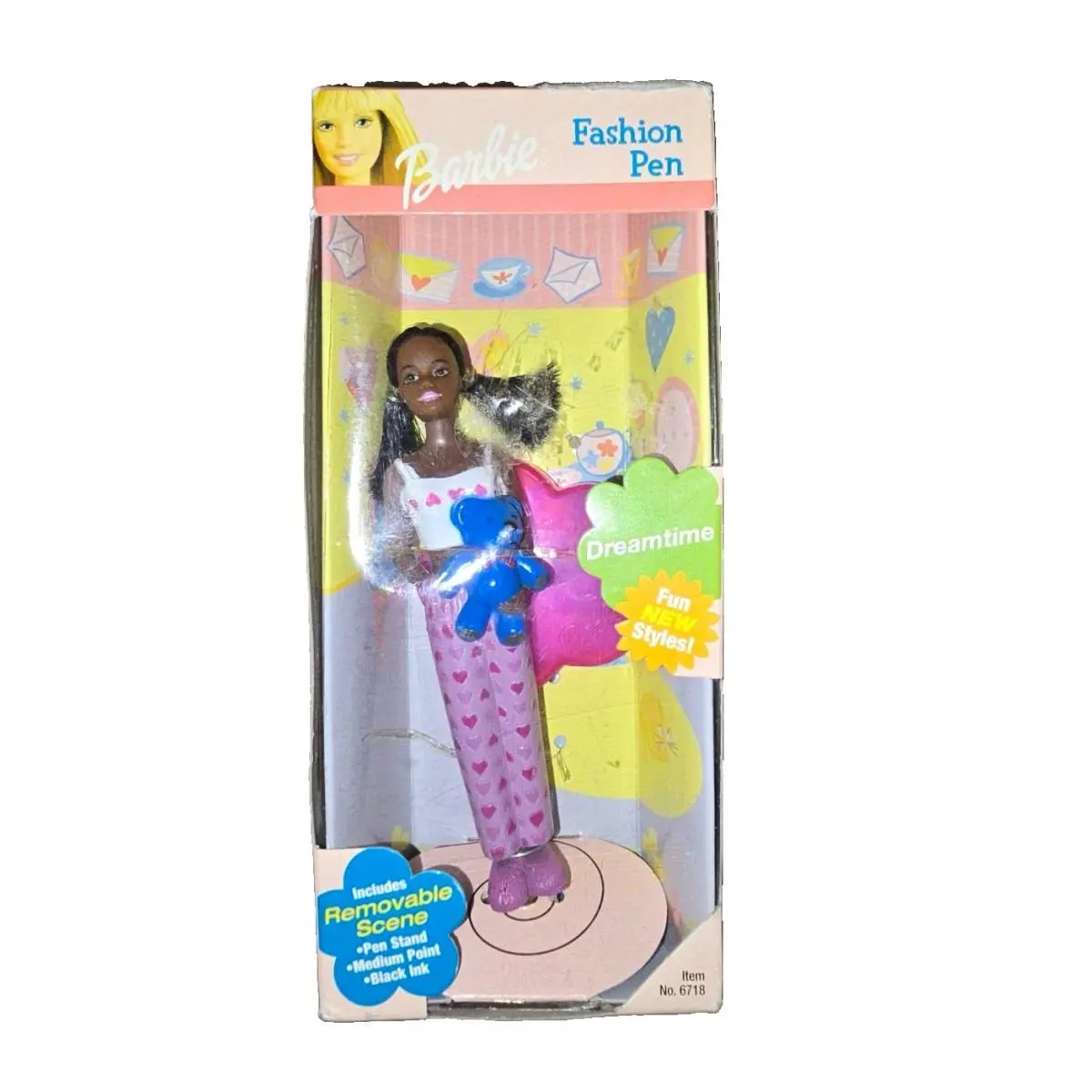 2002 Mattel Barbie Dreamtime African American Fashion Doll Pen Box Damage