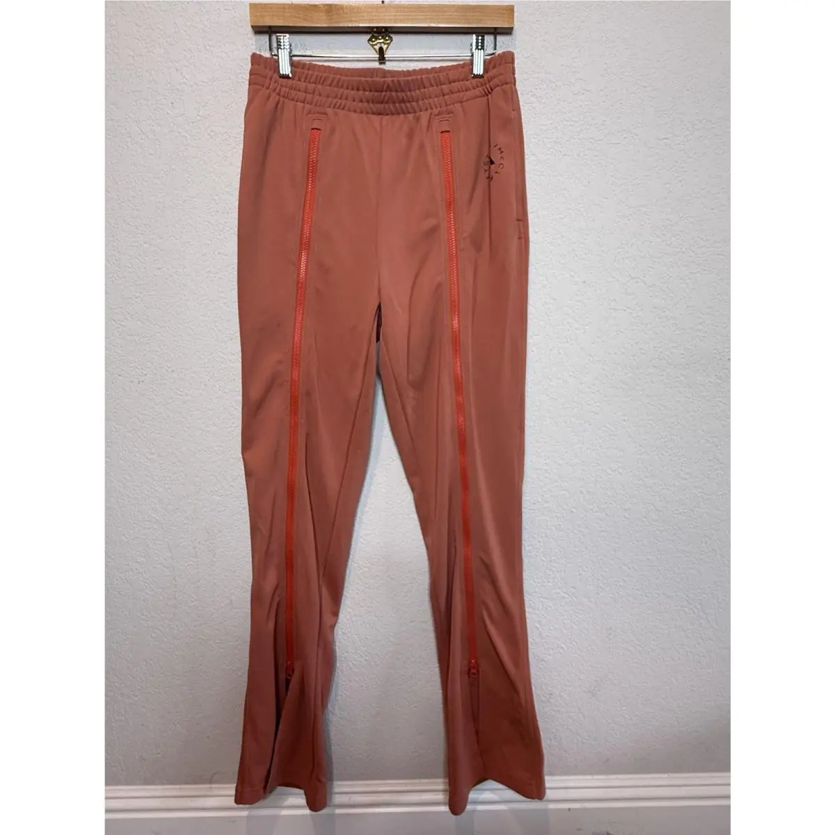 Adidas Stella Mccartney Track Pants Rust Drawstring Flared HR9175 Sz S