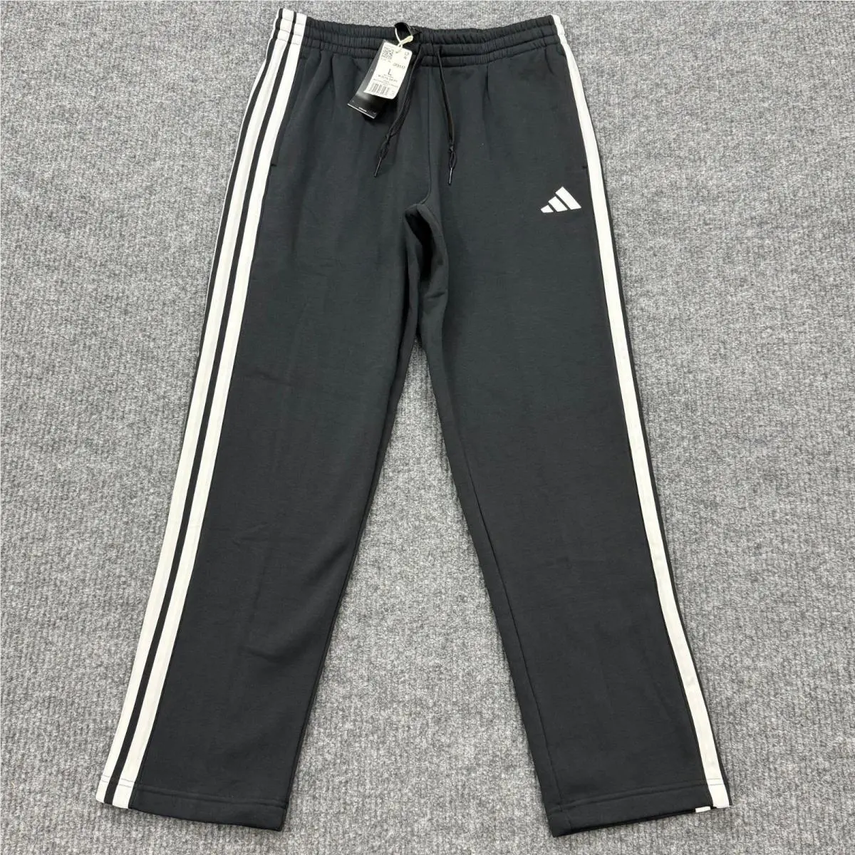 Drawstring Waist Three Stripes Design Straight Sweatpants Mens sz L by Adidas
