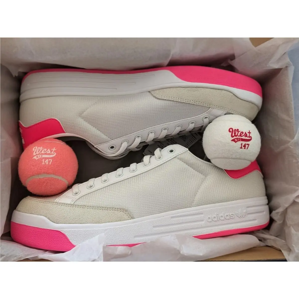Rod Laver West End Nyc Exclusive White Pink - 11.5 Mens - Rare In Hand by Adidas