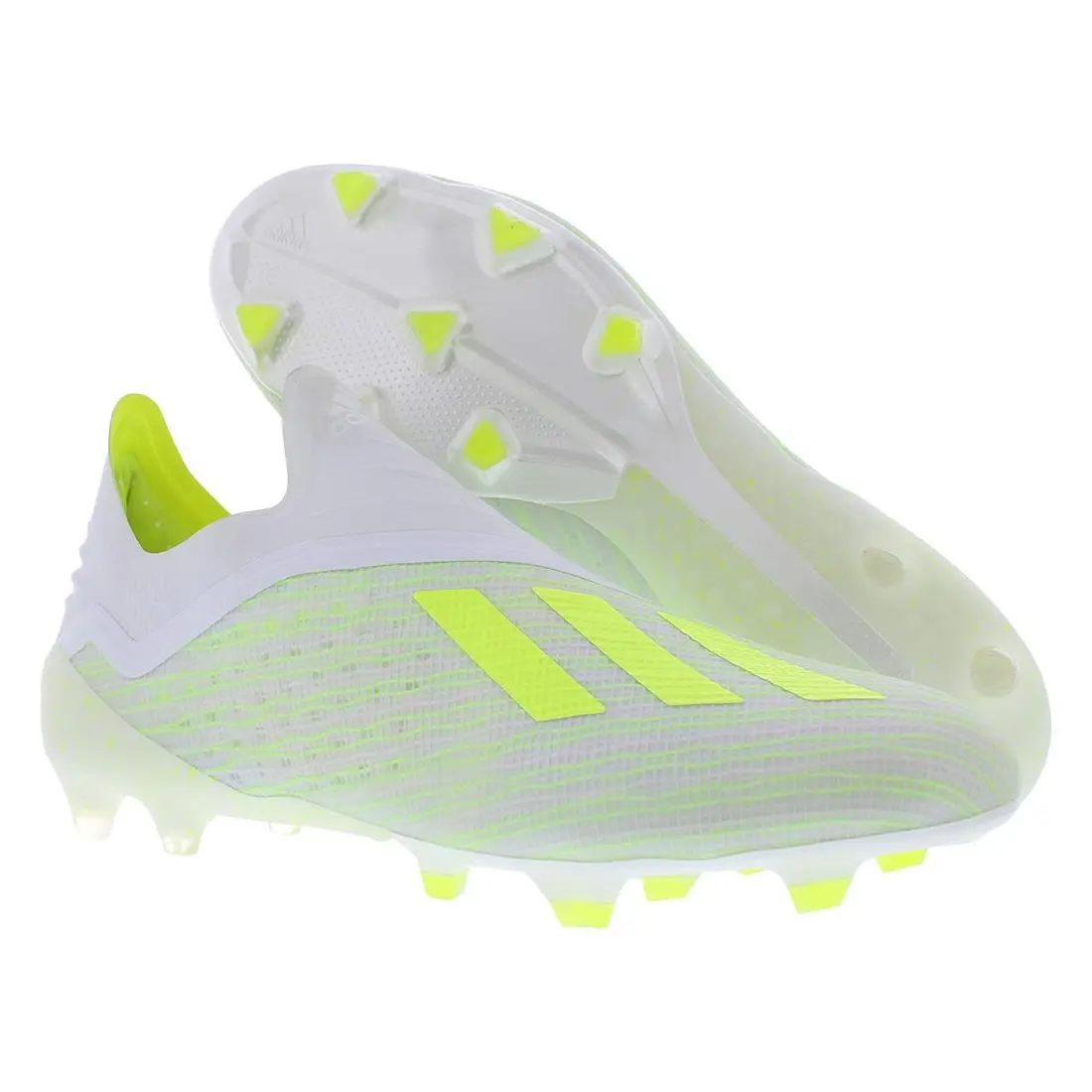 Adidas X 18+ Firm Ground Mens Shoes Size 10.5 Color: White/yellow/off-white
