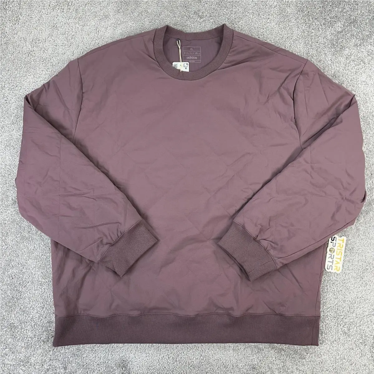 Go-to Quilt Layer Sweatshirt Mens XL Shadow Fig Golf Crewneck IW6708 by Adidas