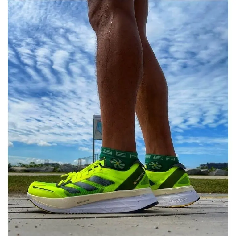 Adizero Boston 11 GX6650 Men`s Running Shoes Solar Yellow Sz 13 US by Adidas