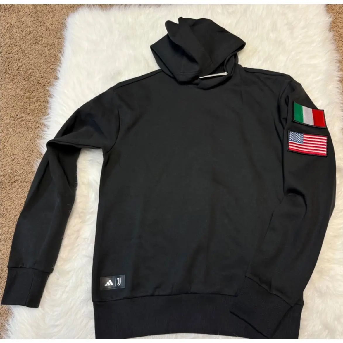 Juventus x Nasa Usa Italy Black Mens Size Small Knit Hoodie by Adidas