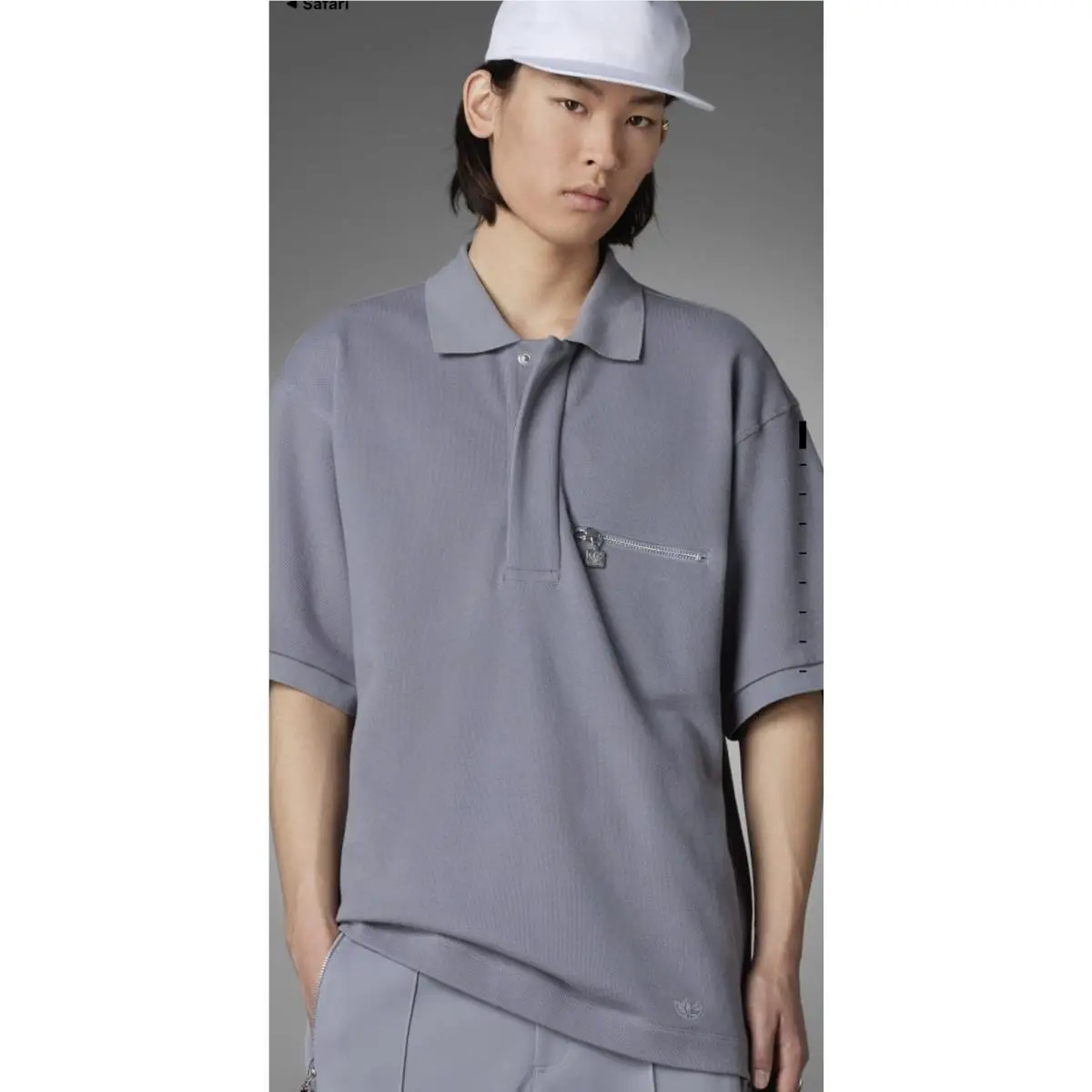 X Blue Version Tie-break Men`s Sz Small Polo Shirt Grey HM2346 by Adidas