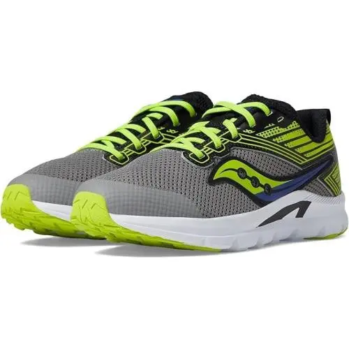 Saucony D4178 Kids Grey/lime/black Axon Boys Sneakers Size 4.5 W