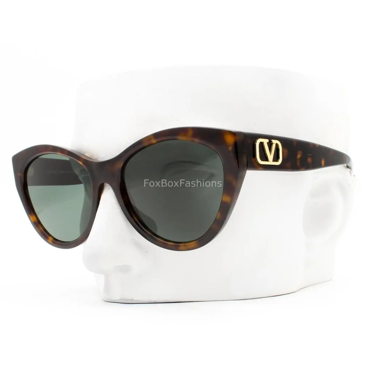 Sunglasses Polished Brown Havana Green Tinted VA 4109 5002/71 W/case by Valentino