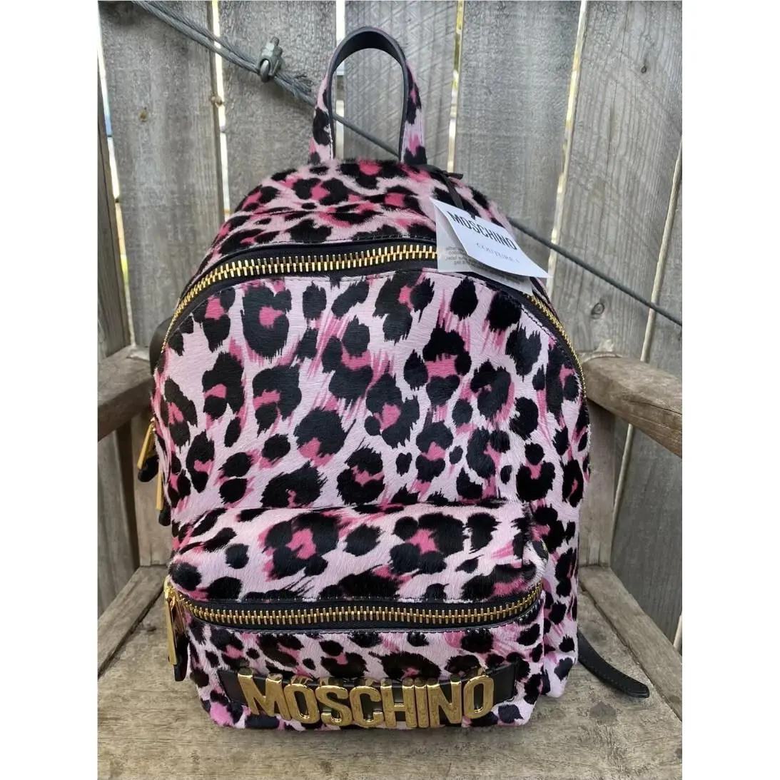 Leopard Backpack  Size Medium See Details by Moschino
