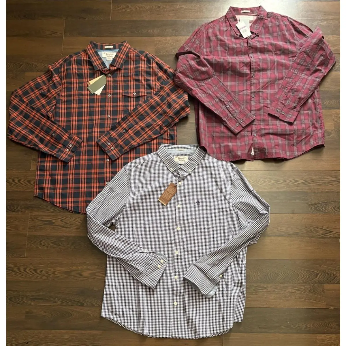 Original Penguin Xxl Heritage Slim Fit Plaid Shirts Lot3