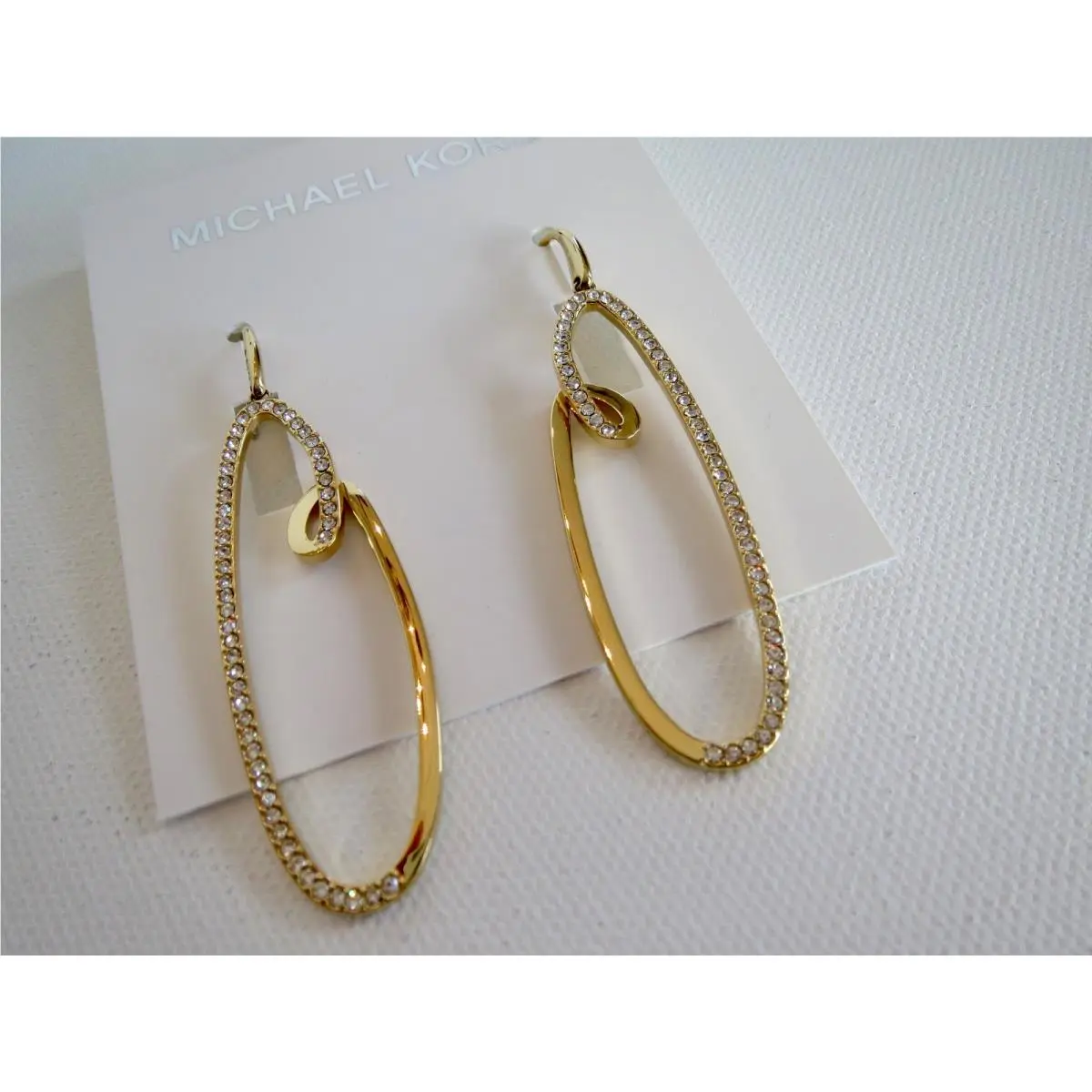 Powerful Romance Yellow Gold Tone Crystals Dangle Drop Earrings by Michael Kors