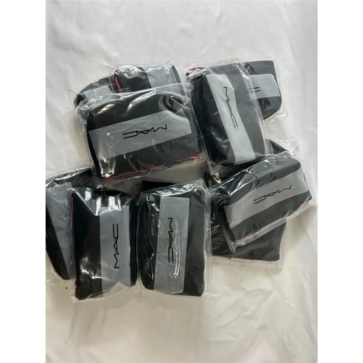 Lot 26 Mac Cosmetics Makeup Bag Black Case Zipper Toiletry Pouch Small by MAC Cosmetics