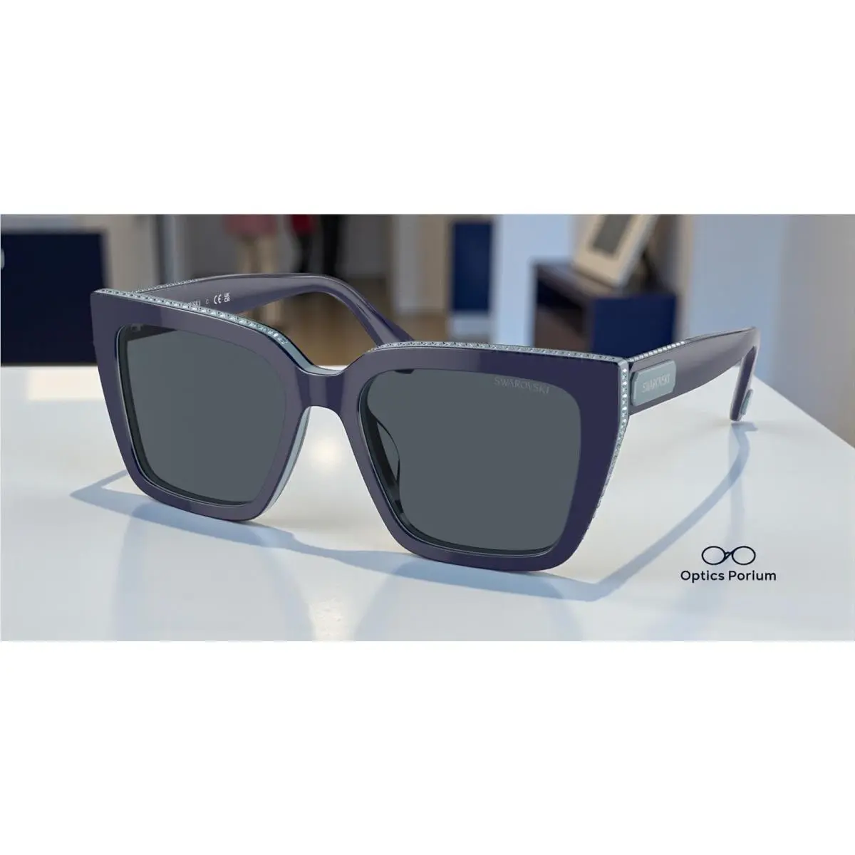 SK6013 101887 Blue Dark Grey 54 mm Women`s Sunglasses by Swarovski