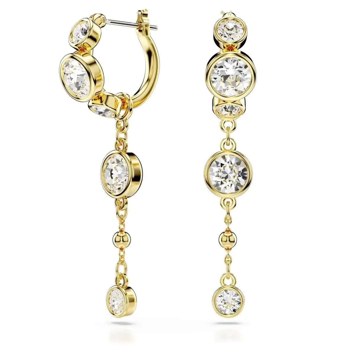 Imber Drop Earrings Round Cut White New by Swarovski