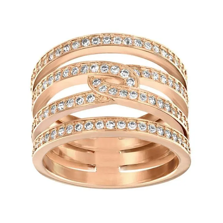 Creativity Ring White Rose Gold-tone Plated Size 52 US 6 5140094 by Swarovski
