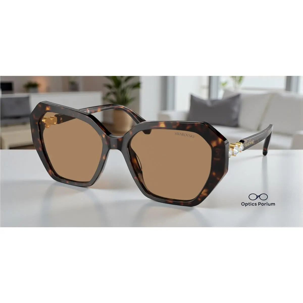 Swarovski SK6017 1002M4 Dark Havana Photo Brown 56 mm Women`s Sunglasses