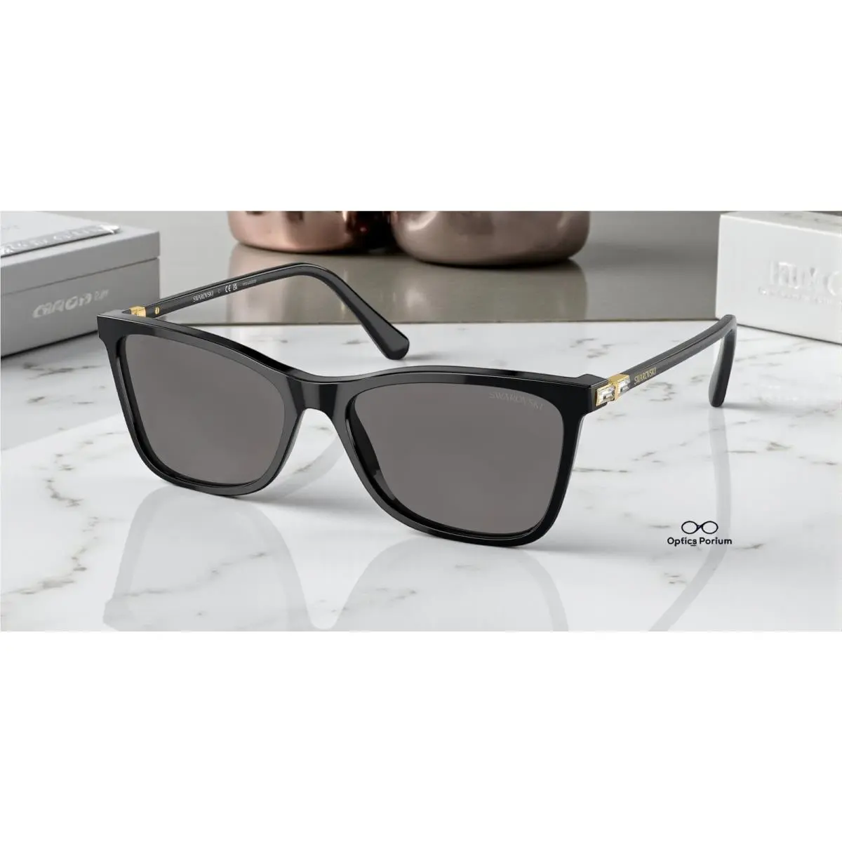 Swarovski SK6004 100181 Black Dark Grey Polar Polarized 55 mm Women`s Sunglasses