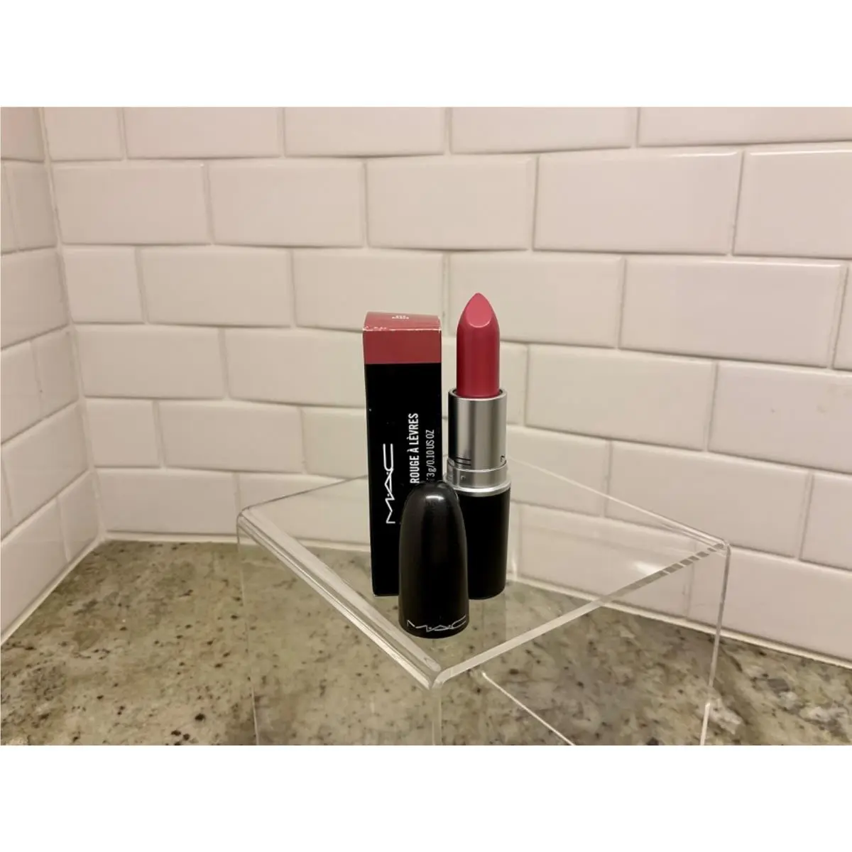 Mac 802 Brave Satin Lipstick Full Size by MAC Cosmetics