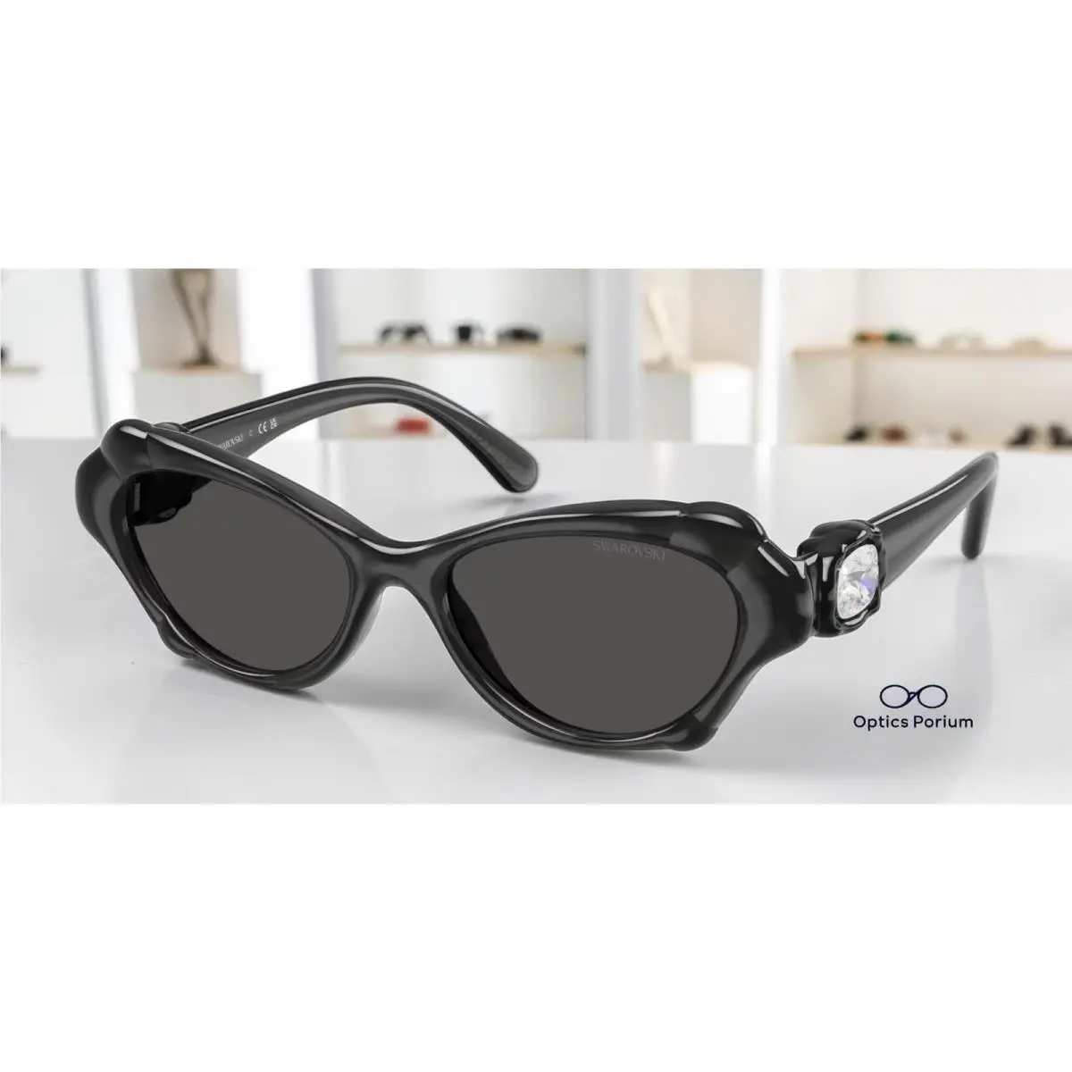 SK6050 108787 Dark Grey Dark Grey 52 mm Women`s Sunglasses by Swarovski