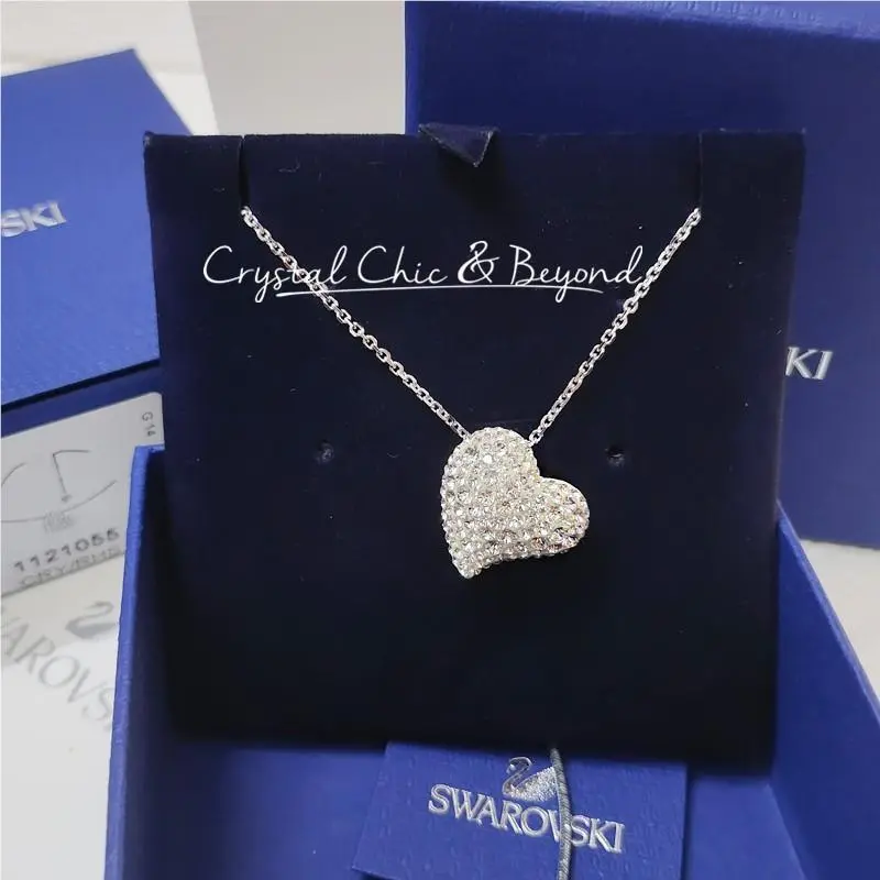 Alana Heart Pendant Necklace White Rhodium Plated 1121055 by Swarovski