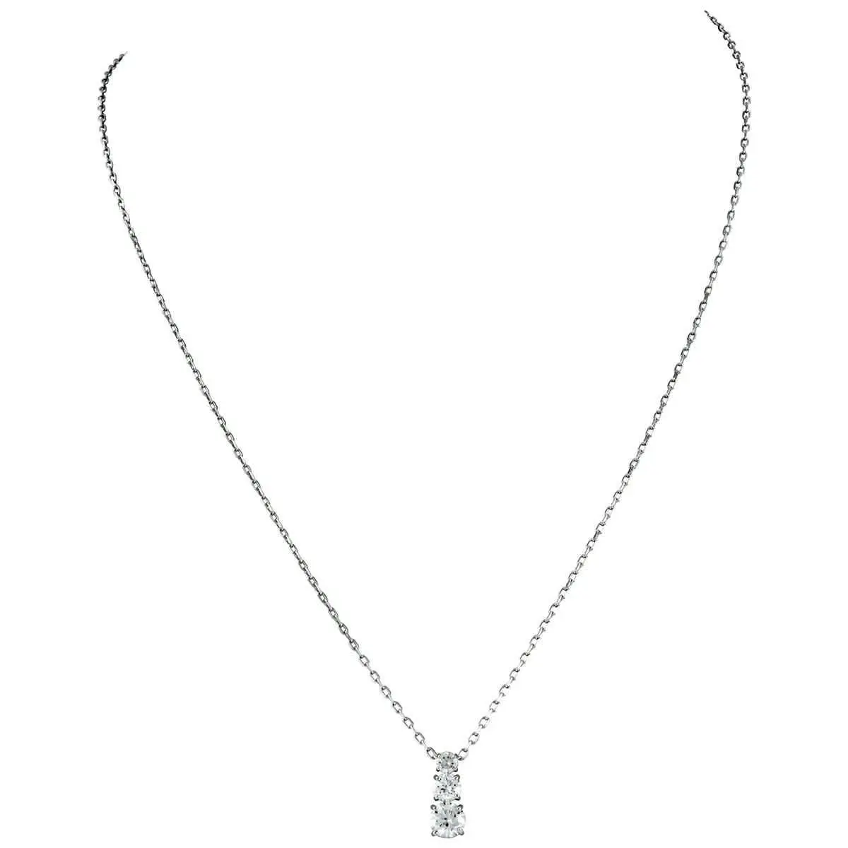 Attract Trilogy Ladies Rhodium Plated Necklace by Swarovski